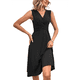 thumbnail image 2 of Vestido de Verano para Mujer, Cruzado, con Escote en V, Sin Mangas, Acampanado, Negro, Talla XXL, 2 of 8