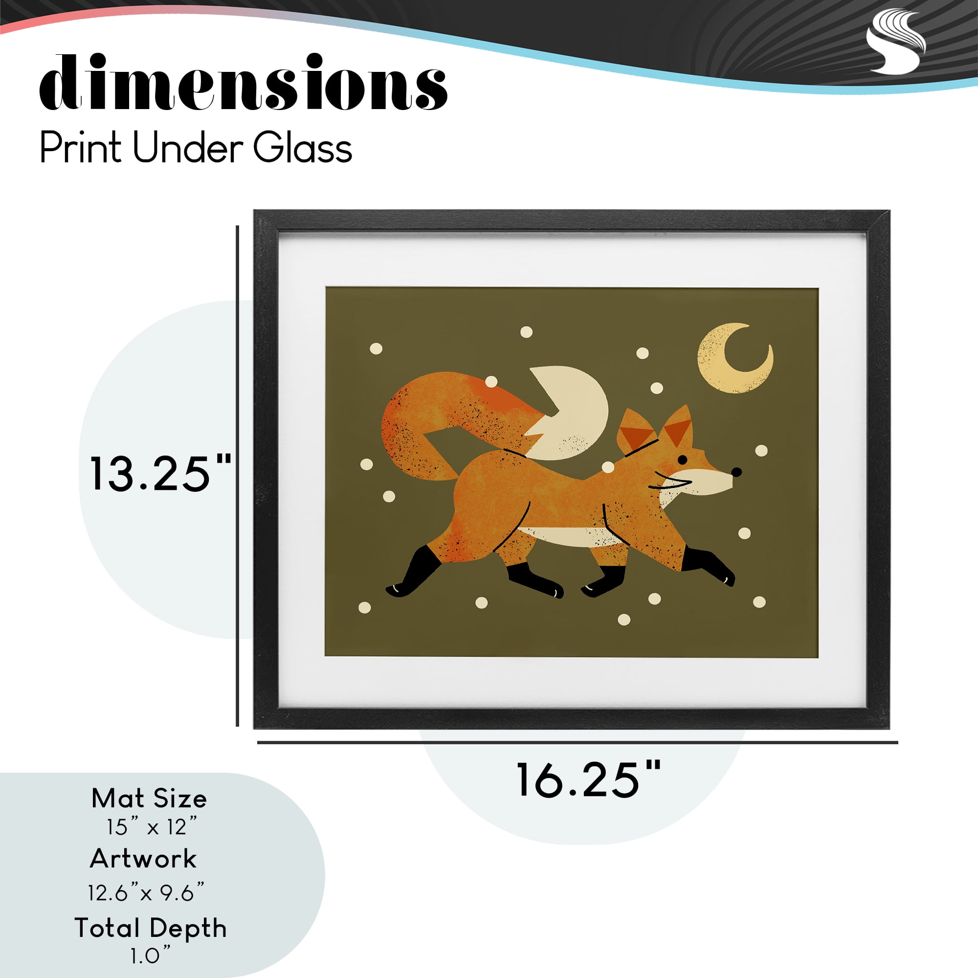 Stupell Industries Wandering Winter Fox Black Framed Print Under Glass, design by Renea L. Thull