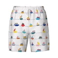 thumbnail image 4 of Lsque Mens Swim Trunks Color Ships Pattern - Bathing Suit Compression Liner - Beach Swim Shorts Swimwear - (S-3XL) - Stretch Quick Dry -Large, 4 of 9