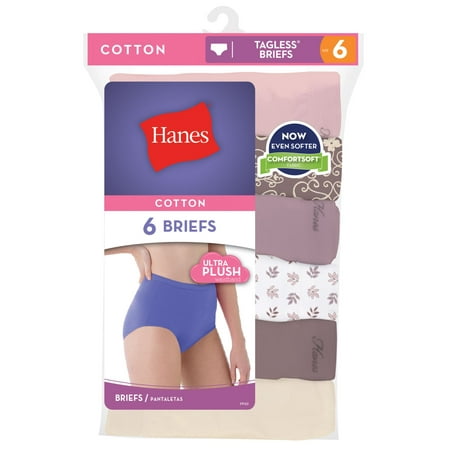 Hanes Women`s No Ride Up Cotton Brief - Best-Seller, 8, Assorted 