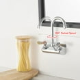 thumbnail image 4 of Bathfinesse - Grifo Para Fregadero De Cocina, Montaje En Pared, 4 Pulgadas, Centro, Comercial, Con Boquilla De Cuello De Cisne De 3-1/2 Pulgadas, Dos Manijas De Palanca, Grifo Mezclador De Latón, Crom, 4 of 5