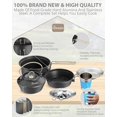 thumbnail image 2 of Ultralight Aluminum Camping Cookware Set -  Camp Pots and Pans Set for 2-3 People - Includes Non-Stick Pot, Frying Pan, Kettle, 2 Plates, 2 Cups & Carrying Bag for Camping and Hiking, 2 of 6