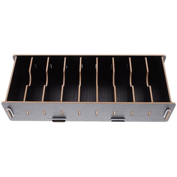 Porta tarjetas de madera Organizador de tarjetas de madera Caja de almacenamiento de madera Caja con compartimentos