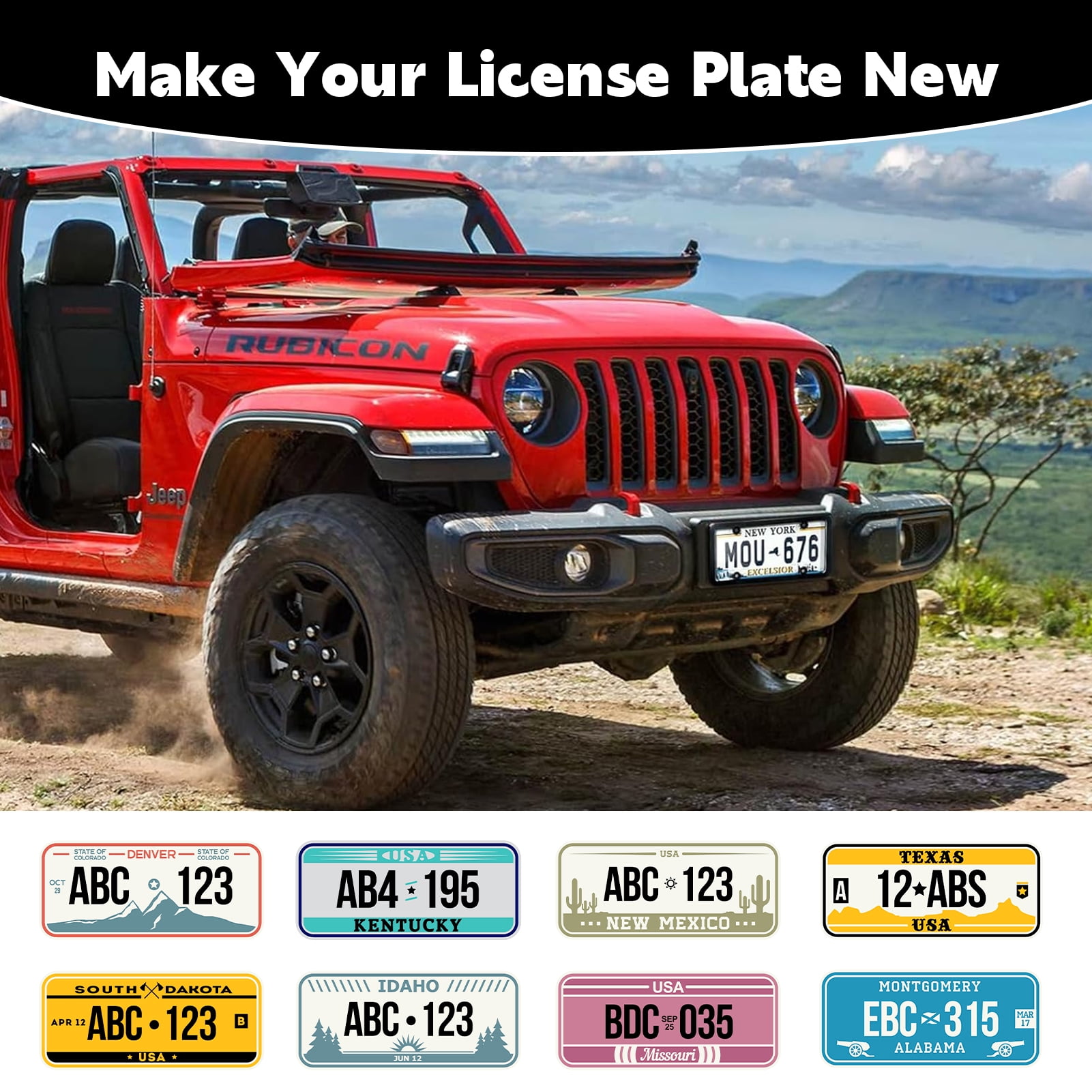 Amaopus 2 Pcs Clear License Plate Covers and Frames, Car License Plates Shields Holder Fits Any Standard US Plates with Screws Caps, Rust-Proof Clear Holder, Universal Car Accessories (Transparent)