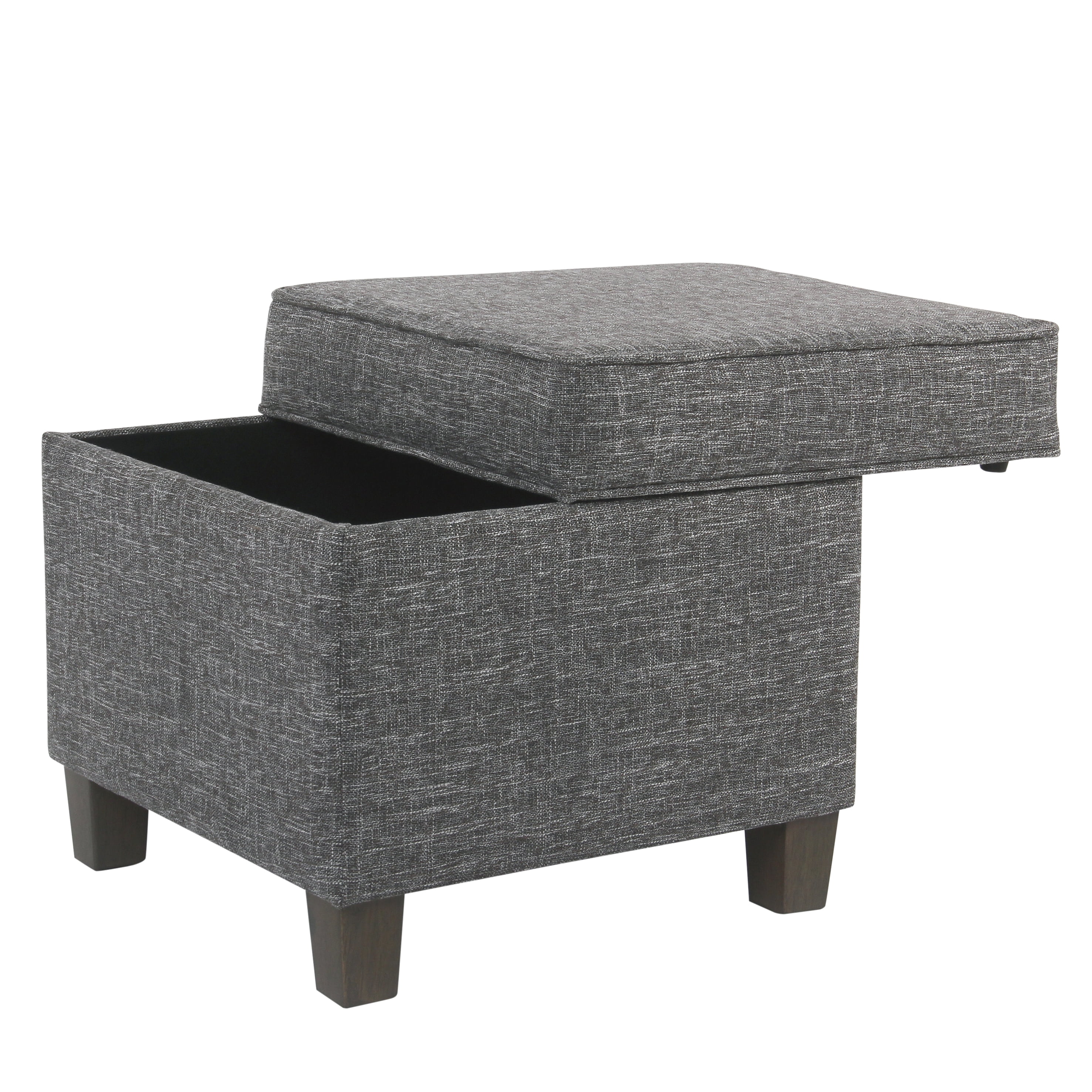 HomePop Square Ottoman with Lift Off Top, Multiple Colors