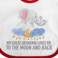 thumbnail image 4 of Inktastic My Great Grandma Loves Me to the Moon and Back Elephants Boys or Girls Baby Bib, 4 of 4