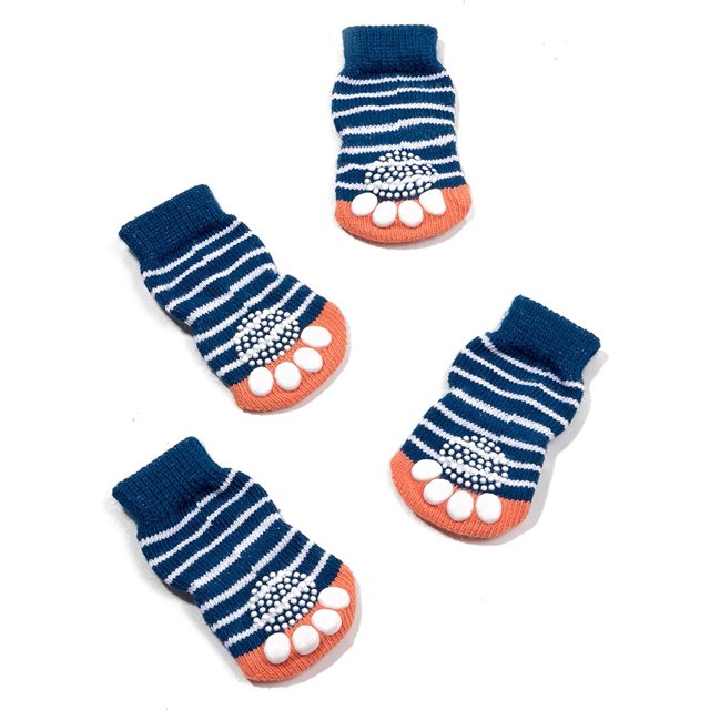 Pet Heroic 6 Sizes Anti-Slip Knit Dog Socks&Cat Socks with Rubber Reinforcement, Anti-Slip Knit Dog Paw Protector&Cat Paw Protector for Indoor Wear, Suitable for Small&Medium&Large Dogs&Cats