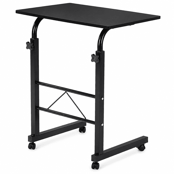Alvantor Black Adjustable Rolling Laptop Table with Steel Frame