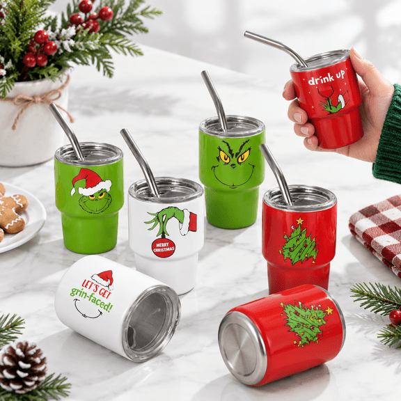 Mini Shot Glasses With Lids And Straws 3 Oz Cutemas Style Stainless Steelulated Sublimation Tumbler Cup For Drink Cocktail Bar Be