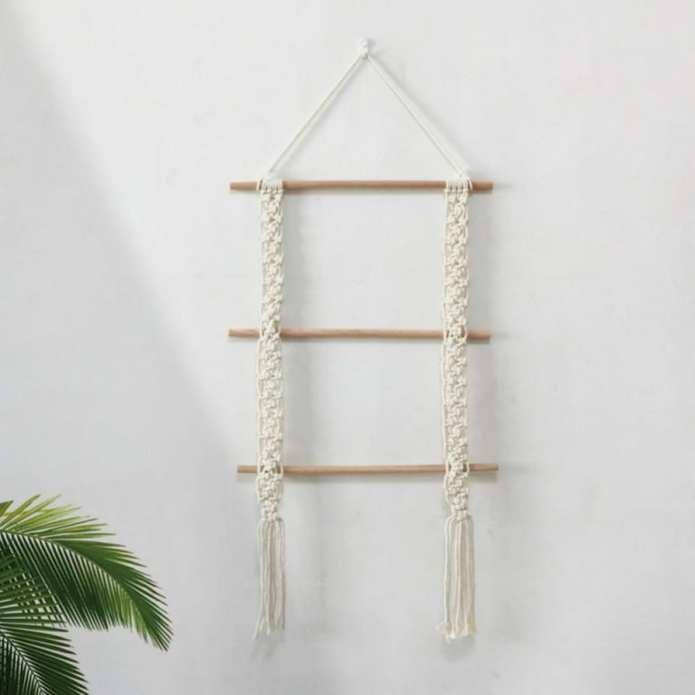 3-Tier Rustic-Style Hanging Towel Rack, Small Wooden Hanging Ladder Towel  Racks for Bathroom with Rope, Vintage Bathroom Decor, Farmhouse Wall  Mounted Hand Towel Holder (10x23 in, Whitewashed)
