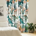 thumbnail image 3 of Ambesonne Dinosaur 4-Panel Curtains, Jurassic Animal Scene Leaf, 56"x63", Petrol Blue Teal Salmon, 3 of 3