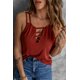 thumbnail image 2 of ABPHQTO Camiseta sin mangas calada con escalera de color rojo vino para mujer, 2 of 5