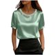 thumbnail image 1 of Eres Más Que una Camisa de Puntuación de Prueba Casual de Color Sólido Cuello Redondo de Manga Corta Moda Superior de Poliéster, 1 of 6
