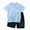 #01 Blue, variant on Toddler Kids Boy Clothes Boys Athletic Shorts Set Dot Print Logo Short Sleeve T-Shirt and Matching Shorts Sports Tracksuit