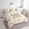 thumbnail image 2 of Catabedysis Rainbow Cute Bows 7-Piece Twin Bedding,Bowtie Monogram Print M Bedding Comforter Set,Light Gray Reversible For Girls, 2 of 7