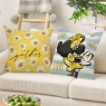 thumbnail image 5 of Spring Cartoon Mouse Decorative Throw Pillow Covers 20 x 20 Set of 4, Daisy Flower Bloom Gather Love Yellow Cushion Case Decor, Blue Plaid Stripes Farmhouse Home Decoration for Sofa Couch, 5 of 6