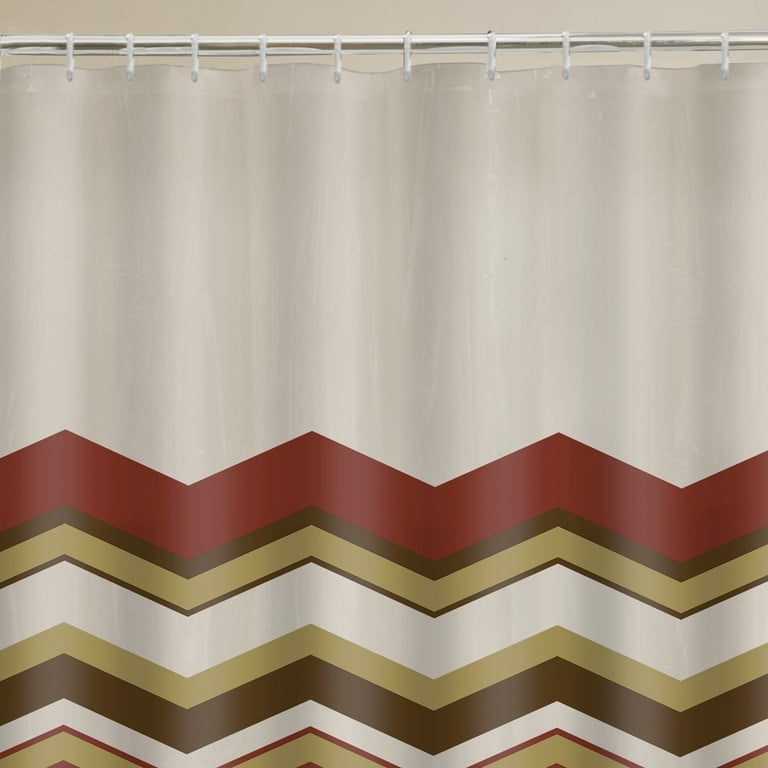 Red chevron cheap shower curtain