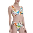 thumbnail image 2 of Daiia Animals printed 2 piece Swimsuit Bikinis for Women High Waisted Racerback Bathing Suits Summer Tummy Control Scoop Neck Swimwear-X-Large, 2 of 8