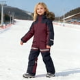 thumbnail image 6 of Xyant Girls Boys Snow Suits Kids One Piece Snowsuits Waterproof Windproof Snowboarding Jumpsuits Winter Overalls Toddler Kids Ski Suits (Wine,8-9 Years), 6 of 9