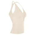 thumbnail image 4 of Women's V Neck Lace Up Back Fitted Tank Top, 4 of 4