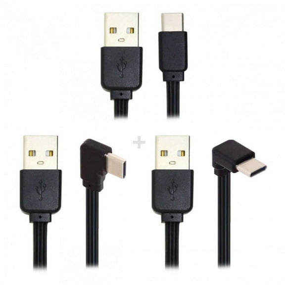 CY 3pcs/lot 13cm USB 2.0 Type-A Male to USB-C Type-C Male Angled Data Flat Slim FPC Cable for FPV Disk Phone