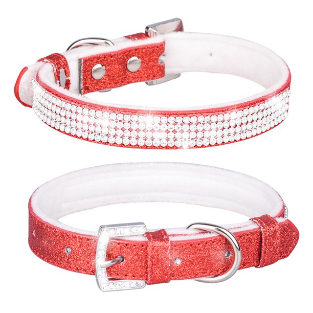 El collar para perros con diamantes de imitación brillantes y el collar para perros con diamantes es adecuado para perros pequeños y medianos.