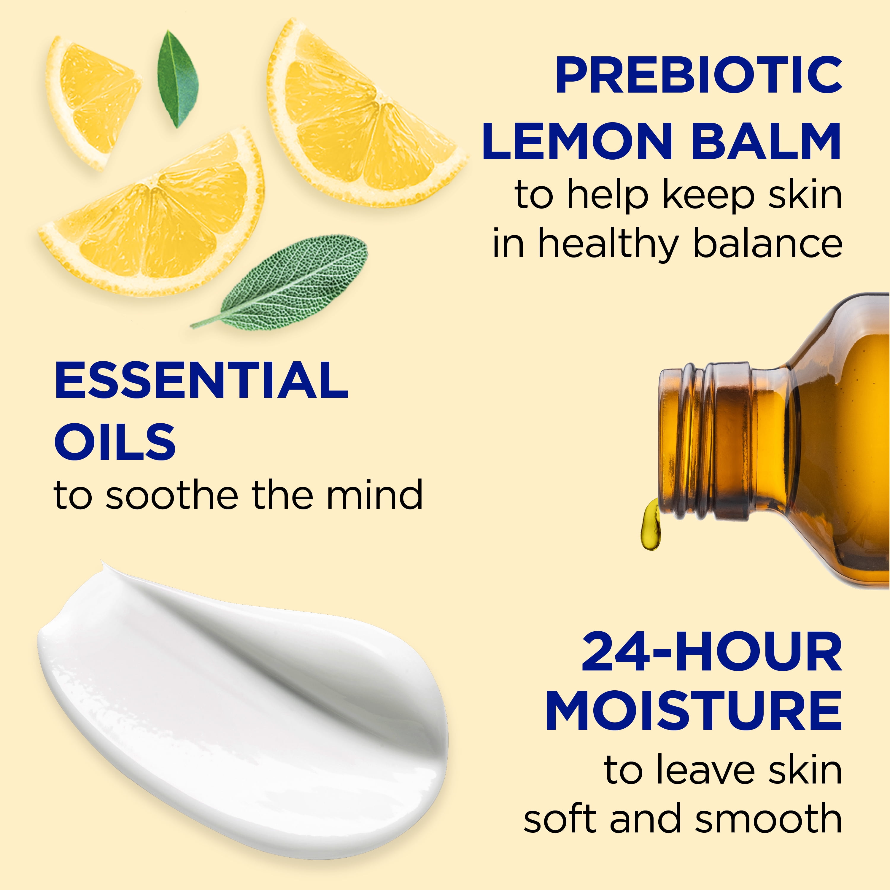 Dr Teal's Body Lotion with Prebiotic Lemon Balm, Sage, & Thyme Essential Oil Blend, 18 fl oz