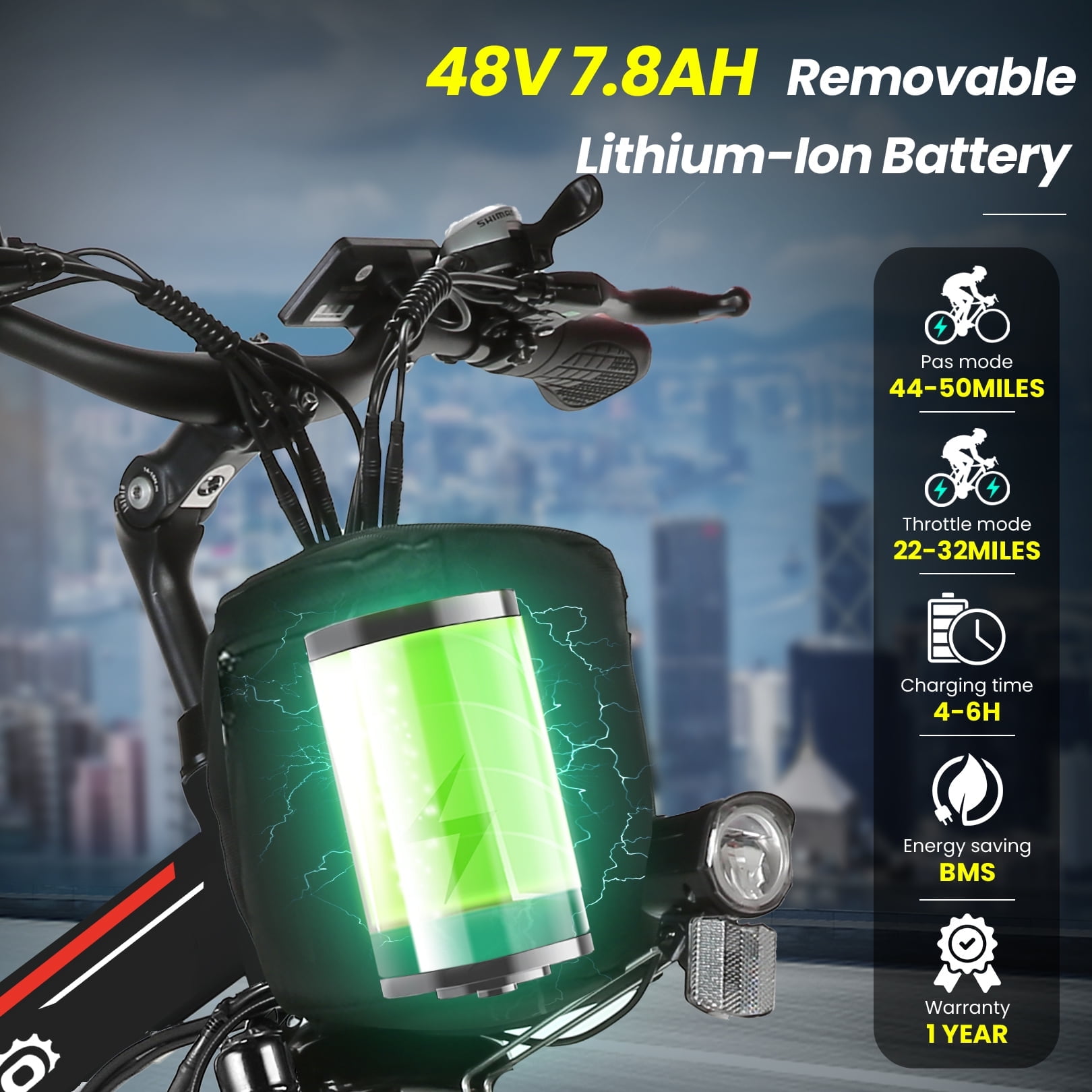 Gocio 26" Folding Electric Bike for Adults, 750W Peak Motor E-Mountain Bike, 19.8MPH, 48V 7.8AH Battery Ebike , 21-Speed Electric Bicycle, UL2849