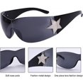thumbnail image 4 of Gafas de sol Y2k sin montura, gafas de sol para hombre y mujer, gafas de sol envolventes Y2k con escudo sin montura, gafas Y2k estéticas de moda (negro), 4 of 5