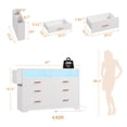 thumbnail image 2 of White Dresser for Bedroom,6 Drawers Dresserwith LED Lights and Charging Station, 47" Wide Bedroom Dresser Chest of Drawers Storage Organizer TV Stand for up to 55" TV for Living Room, 2 of 8