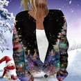 thumbnail image 2 of KHONTS Christmas Cardigan Sweaters for Women 2025 Funny Xmas Open Front Button down Cardigans Long Sleeves Coat 03-Black M, 2 of 4