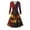 Wine, variant on JGNGSHN Mardi Gras Womens Summer Dresses Casual V Neck Hepburn Dress Fashion Mardi Gras Mask Printed Pleated Maxi Dress