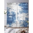 thumbnail image 3 of Abstract Mottled Texture Sheer Curtains 96 Inches Long 2 Panels Retro Gary Blue Gradient Light Filtering Semi Sheer Window Curtains Drapes for Bedroom Living Room 52"x96", 3 of 7