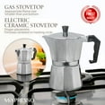 thumbnail image 4 of Mixpresso 3 Cup Moka Pot Coffee Maker for Gas, Electric Stove Top, Classic Italian Espresso Maker, Stovetop for Camping, Makes 5 Oz Cuban Coffee, 4 of 9