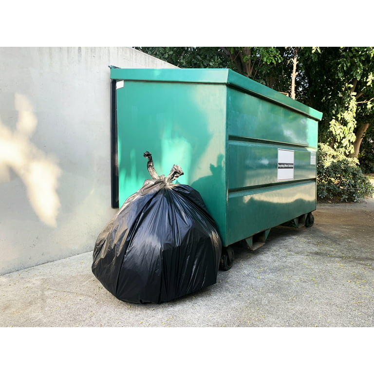 64-65 Gallon Black Trash Bags, (120 Bags Bulk) 60 Gallon Extra Large Black  Trash