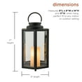 thumbnail image 4 of Alpine Corporation 14" Tall Outdoor Hexagonal Battery-Operated Metal Lantern with LED Lights, Black, 4 of 16
