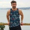 thumbnail image 6 of Cauagu Navy Blue Geometric Print Men's Sleeveless Muscle Shirts,Tank Tops Quick Dry Workout Tank Top Gym Muscle Tee Fitness Bodybuilding T Shirt for Men-Medium, 6 of 7