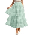 thumbnail image 5 of DHFJKG Tutus For Women Mesh Layered Ruffle Skirts High Waist Flared A-Line Loose Fit Elegant Party Casual Wear Versatile Skirt, 5 of 5