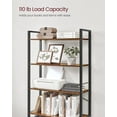 thumbnail image 4 of ALINRU Bookshelf 5-Tier Storage Rack with Steel Frame for Living Room Office Study Hallway Industrial Style Rustic Brown and Black, 4 of 8