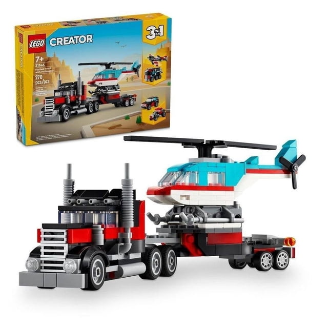 Set LEGO Creator Camión Plataforma con Helicóptero 31146