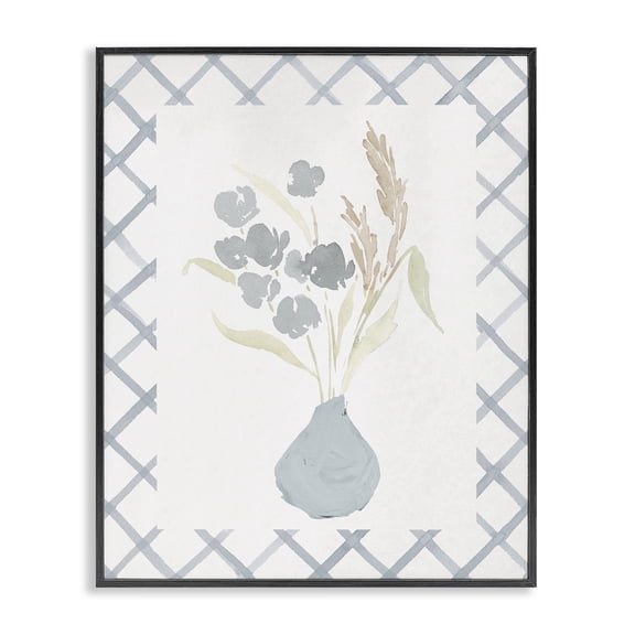 Stupell Industries Muted Blue Anna Bouquet Black Framed Giclee Art, design by Lucille Price