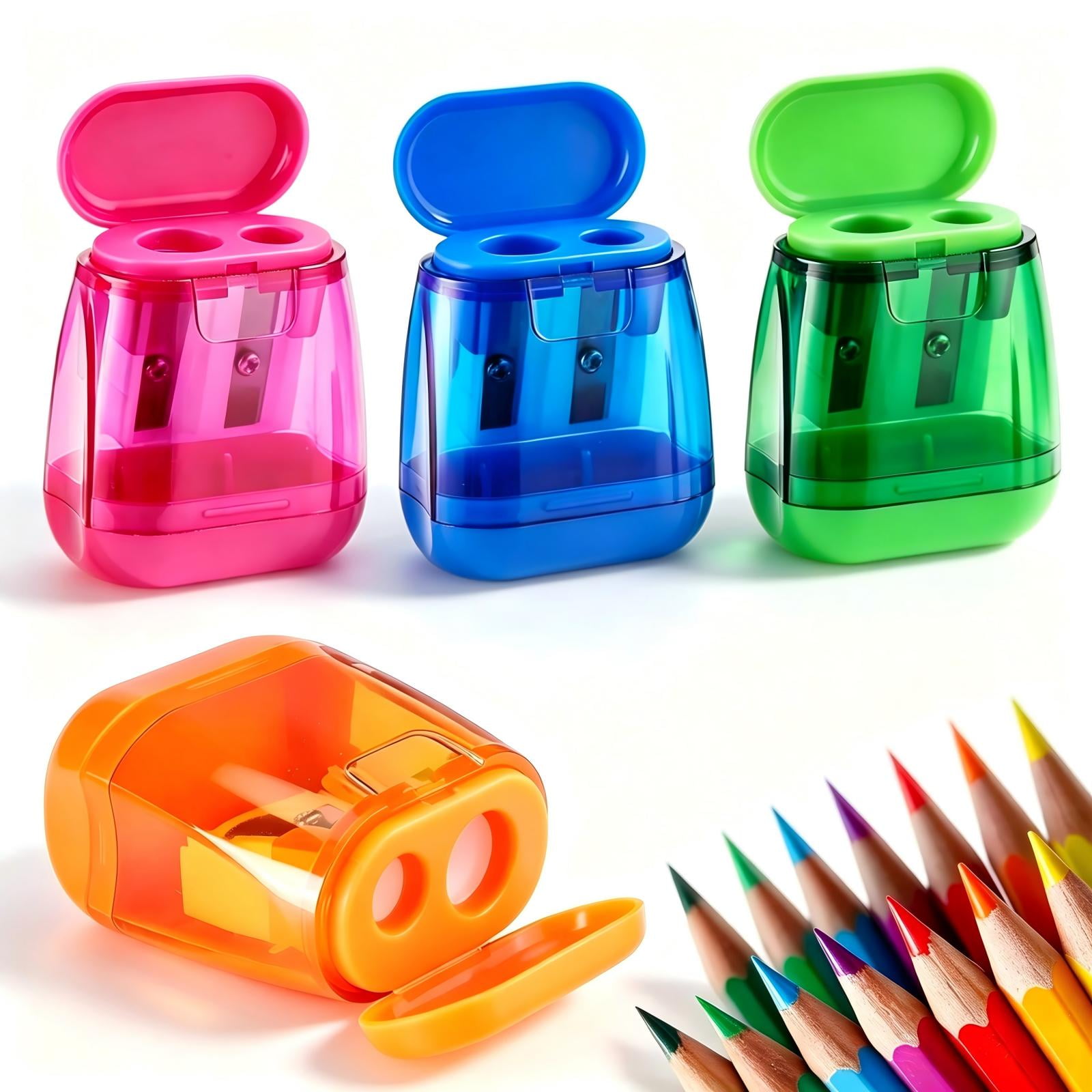 4PCS Colored Pencil Sharpener School Supplies Back to School Pencil Sharpener for Classroom Handheld Manual Pencil Sharpeners Classroom Essentials Sacapuntas for Kids Teachers