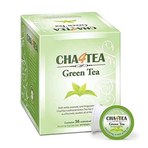 Cha4TEA 36Count Green Tea Pods for Keurig KCup Brewers