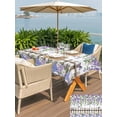 thumbnail image 4 of Outdoor Tablecloth with Umbrella Hole and Zipper, Spring Purple Flowers Rectangle Table Cloth 54x80 Inch Waterproof Tablecloth, Farmhouse Leaves Fences Gray Wood Picnic Table Cover for Patio Camping, 4 of 7
