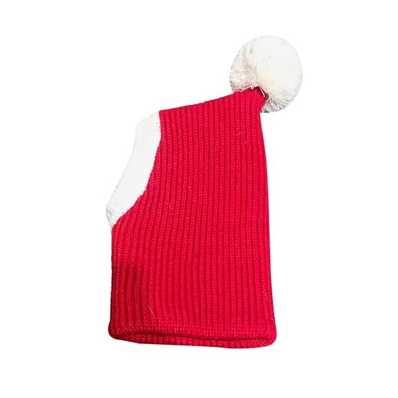 Adorable Winter Woolen Hat for Dogs and Puppies, Christmas Pet Headdress in Red, Size XL
