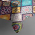 thumbnail image 3 of Boho Bohemia Flower Rectangle Tablecloth 60"x84",Waterproof Polyester Rectangle Table Cloth, Wipeable Spillproof Polyester Tablecloth for Dining, Camping, Indoor and Outdoor, 3 of 5