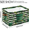 thumbnail image 4 of Coolnut St. Patrick's Day Shamrock Storage Basket with Handles Collapsible Storage Bins Canvas Fabric Storage Organizer for Shelves Closet Bedroom Living Room 2Pack Decor Gifts, 4 of 7