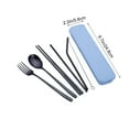thumbnail image 3 of Ohmyroo Portable Titanium Plated Utensil Set, 7-Piece Camping and Travel Cutlery Kit with Chopsticks and Straw, 304 Stainless Steel, 3 of 6