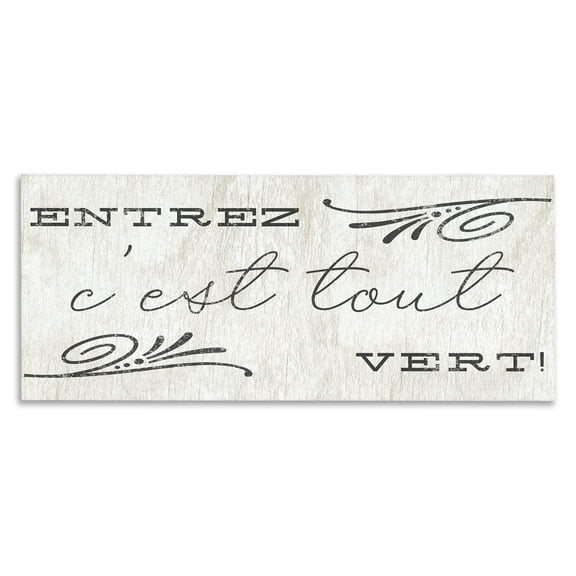 Stupell Industries French Come In Phrase Text & Numbers Painting Wrapped Canvas Art Print Wall Art, 24 x 10