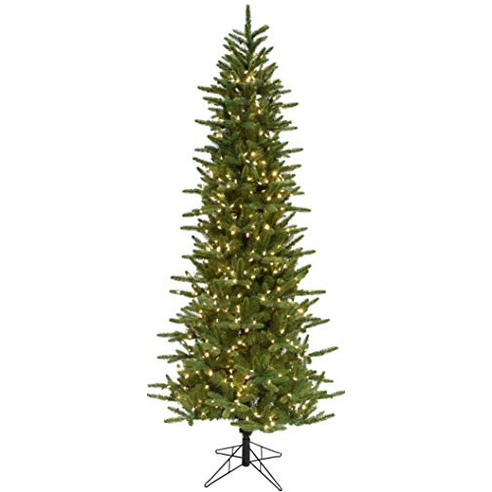 Fraser Hill Farm 7.5 Ft. Carmel Pine Slim Artificial Christmas Tree ...